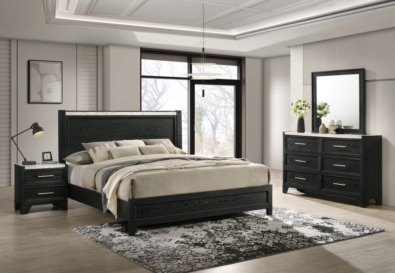 Lamar - Queen 4 Piece Bedroom Set - Black