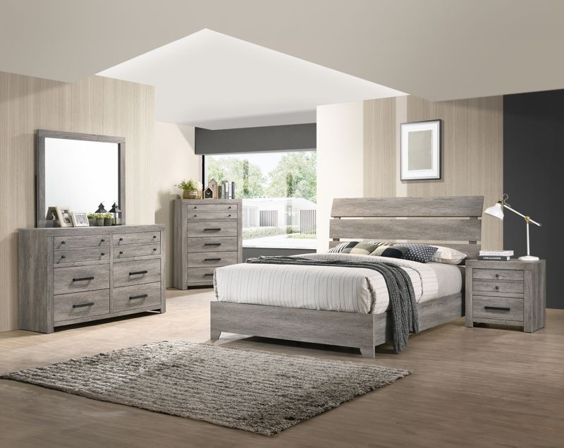 Tundra - King 5 Piece Bedroom Set - Gray
