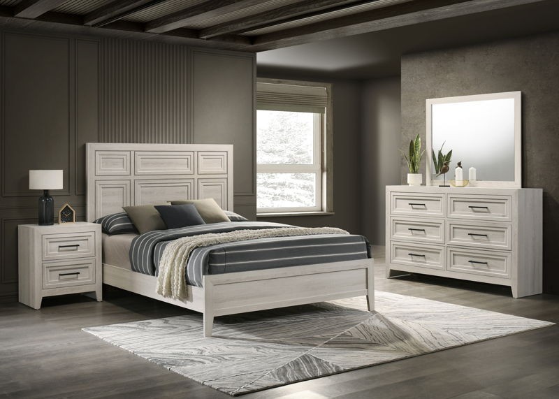 Lorraine - King 4 Piece Bedroom Set - Antique White