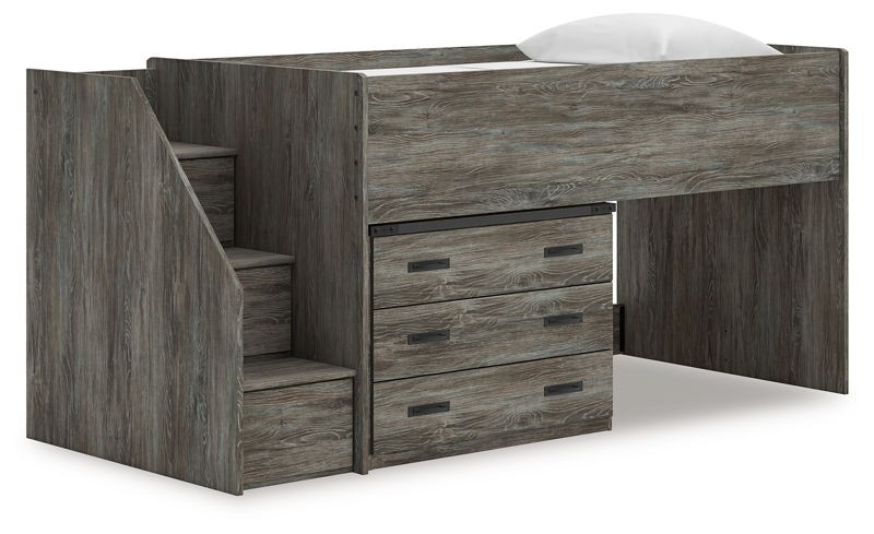 Frandern - Gray - Twin Loft Bed With Drawer Storage
