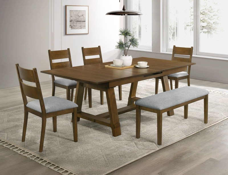 Everly - 6 Piece Dining Room Set - Brown