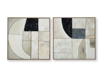 Bexlen - Tan / Taupe / Black - Wall Art Set (Set of 2)