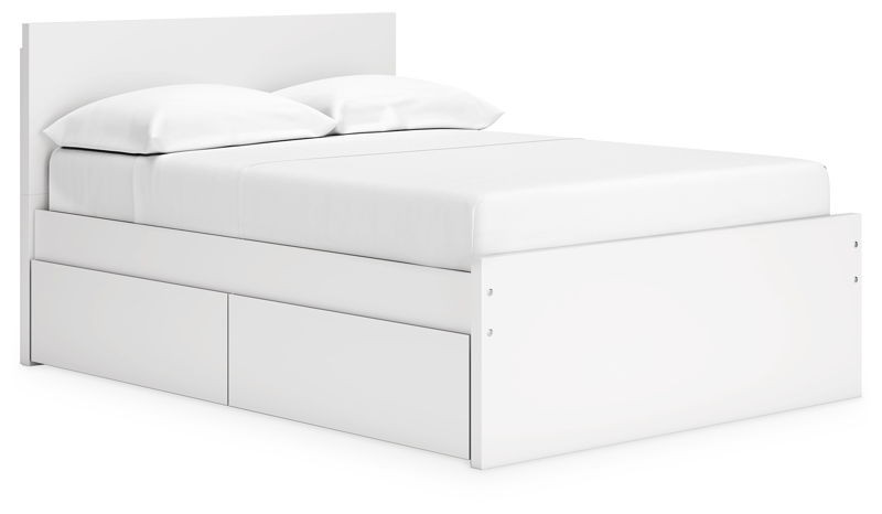 Onita - White - Full Panel Platform Bed With 2 Side Storage