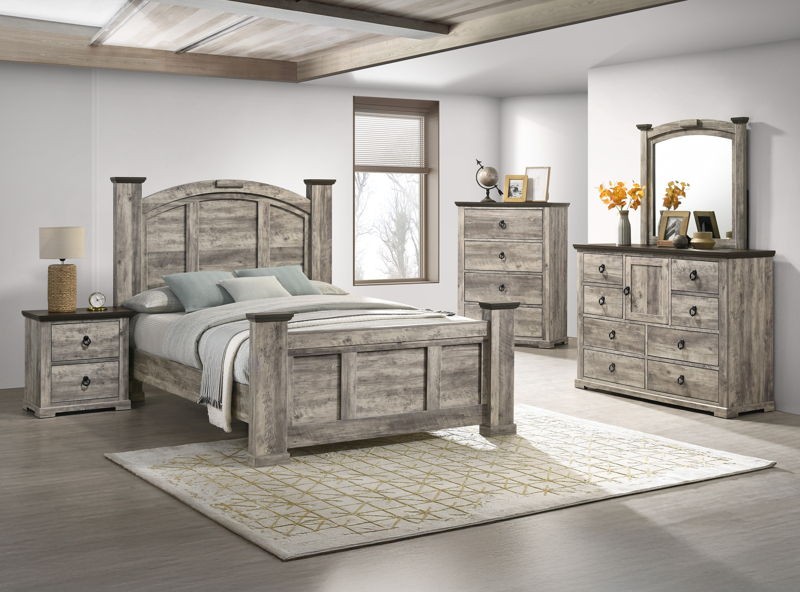 Ella-Mae - King 5 Piece Bedroom Set - Gray