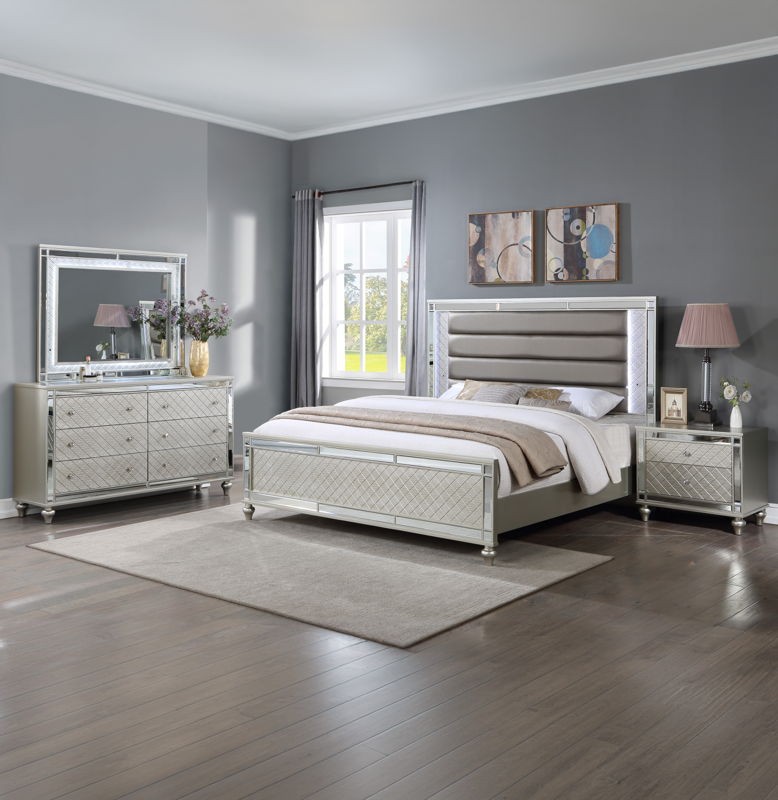Cristian - King 4 Piece Bedroom Set - Champagne