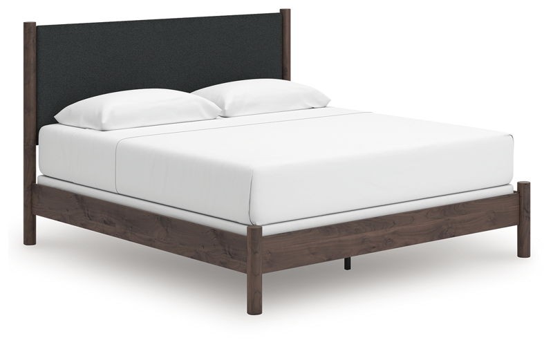 Pamytta - Brown - King Upholstered Panel Bed