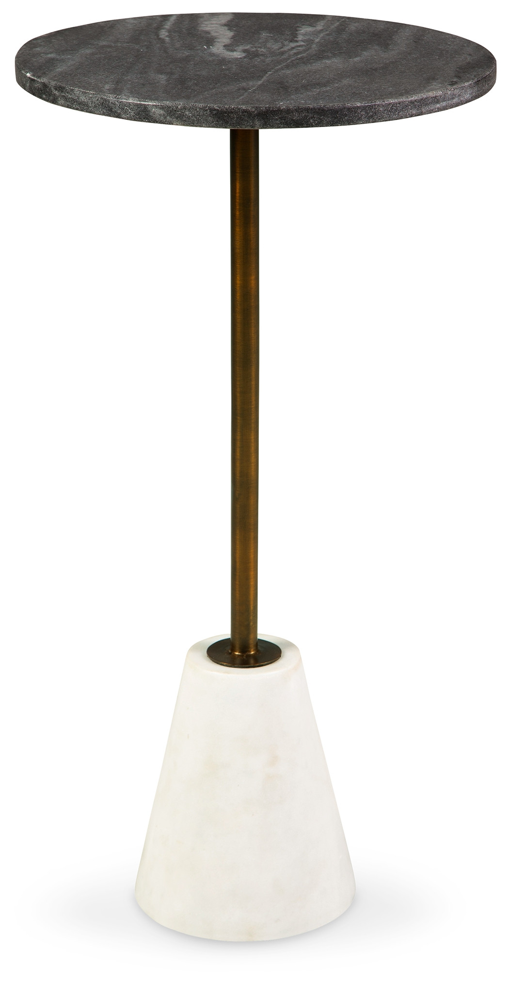Caramont Black / White / Gold Finish Accent Table With White Base
