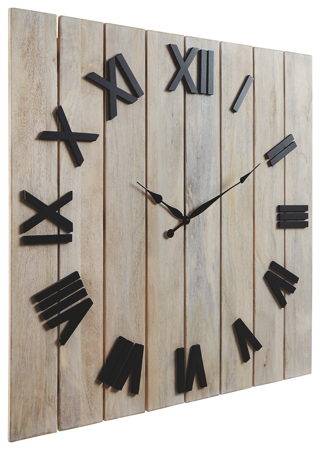 Bronson Whitewash / Black Wall Clock ROC City Furniture