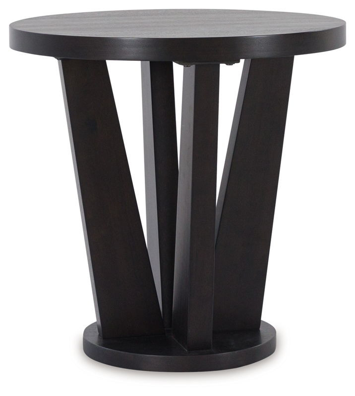 Chasinfield Dark Brown Round End Table ROC City Furniture