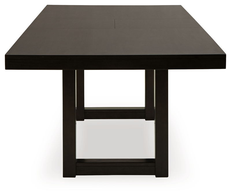 Neymorton Dark Grayish Brown Rectangular Dining Room Butterfly