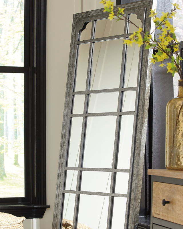 Remy Antique Gray Floor Mirror ROC City Furniture