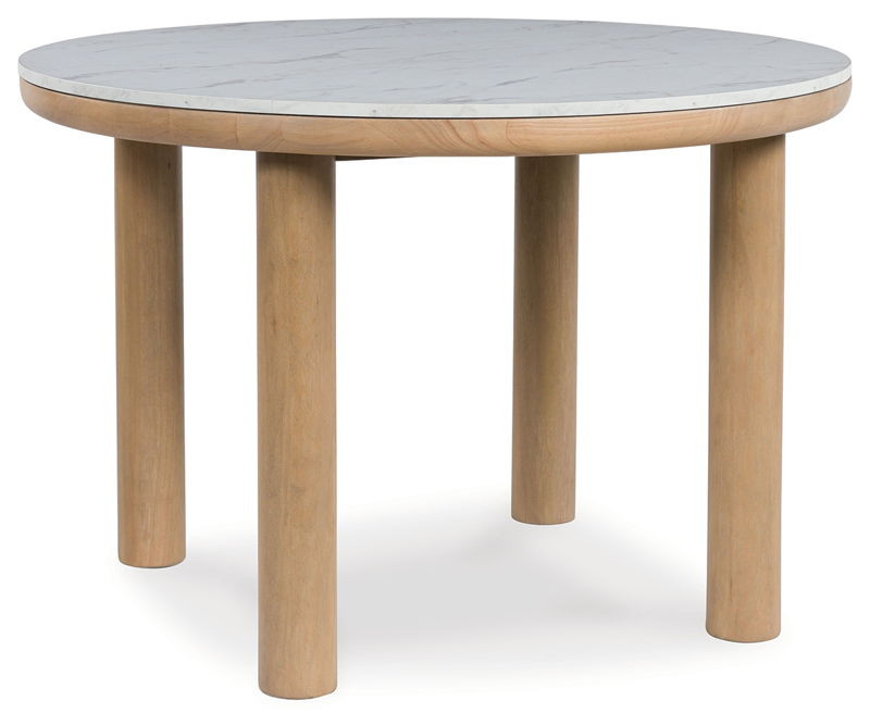 Sawdyn Light Brown Round Dining Room Table ROC City Furniture