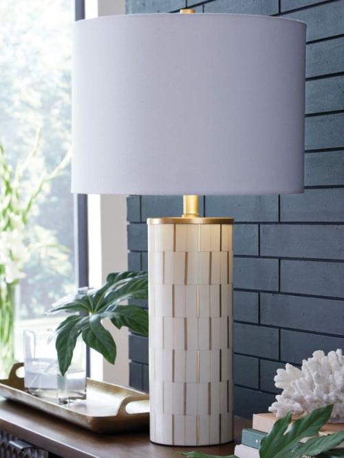 Faridworth - White / Gold Finish - Poly Table Lamp