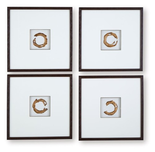 Dallbourne - White / Gold Finish - Wall Art Set (Set of 4)