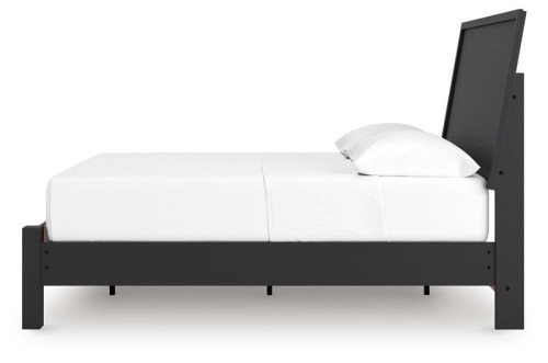Danziar - Black - Queen Panel Bed With Low Footboard