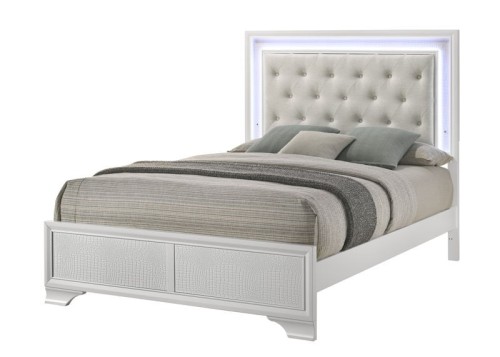 Lyssa - Full LED Headboard / Footboard - Oat / Frost