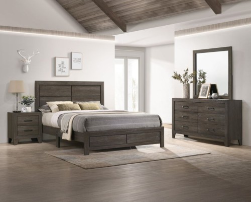 Hopkins - Full 5 Piece Bedroom Set - Gray