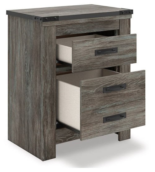 Frandern - Gray - Two Drawer Night Stand