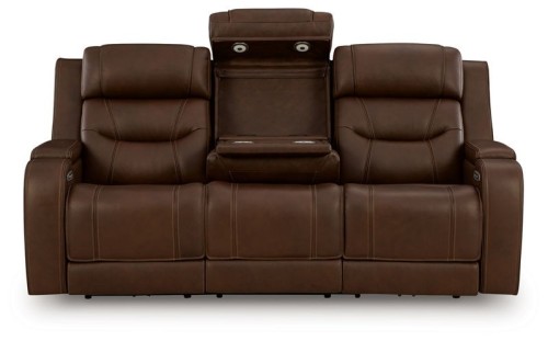 Knightington - Caramel - Power Reclining Sofa With Audio Seating