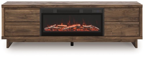 Zadilyn - Brown - XL TV Stand With Fireplace Option