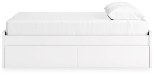 Onita - White - Full Platform Bed With 1 Side Storage