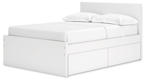 Onita - White - Queen Panel Platform Bed With 2 Side Storage