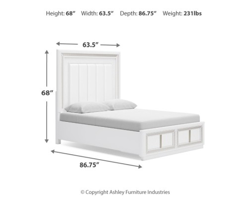 Chalanna - White - California King Upholstered Storage Bed