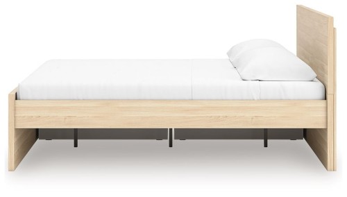 Onita - Natural - Twin Panel Platform Bed With 1 Side Storage