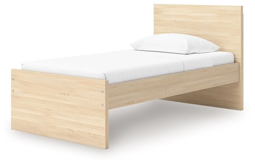 Onita - Natural - Twin Panel Platform Bed With 1 Side Storage