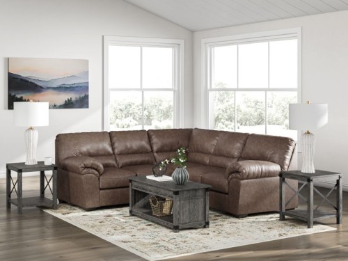 WillowBend - Umber - 3-Piece Sectional With LAF Sofa With Corner Wedge