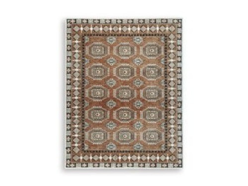 Qaabiz - Sienna / Ivory / Black - Medium Rug