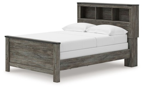 Frandern - Gray - Full Bookcase Panel Bed With Storage