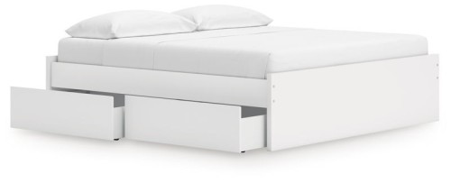 Onita - White - King Platform Bed With 2 Side Storage