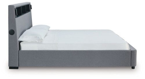 Verishaw - Gray - King Upholstered Bed