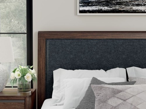 Dilenno - Dark Brown - California King Upholstered Panel Bed