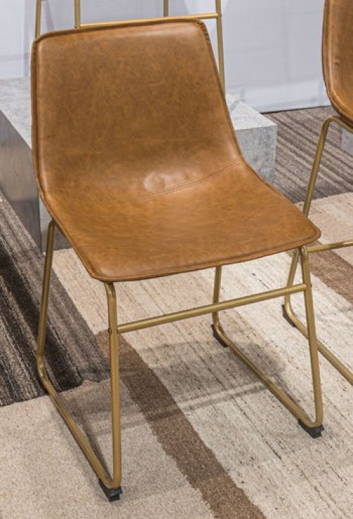 Ciabori - Toast / Gold - Dining Upholstered Side Chair (Set of 2)