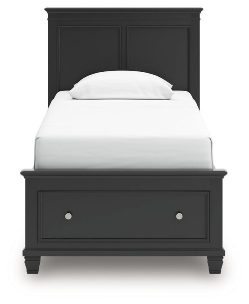 Lanolee - Black - Queen Panel Storage Bed