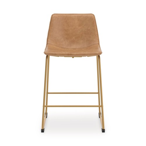 Ciabori - Brown / Gold - Upholstered Barstool (Set of 2)