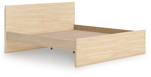 Onita - Natural - Twin Panel Platform Bed With 1 Side Storage