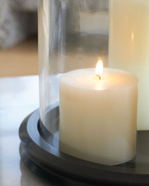 Saskia - Clear / Black - Candle Holder