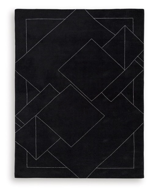 Marav - Black / White - Medium Rug