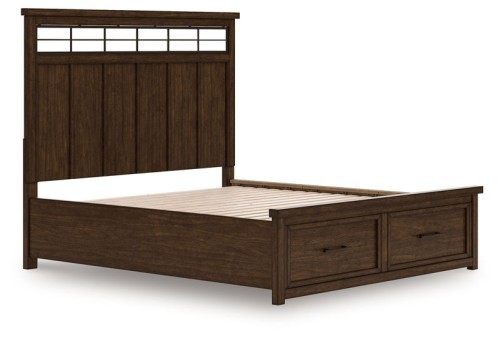 Taffenbrook - Medium Brown - Queen Panel Storage Bed