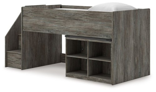 Frandern - Gray - Twin Loft Bed With Drawer Storage