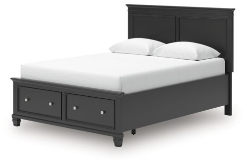 Lanolee - Black - Queen Panel Storage Bed