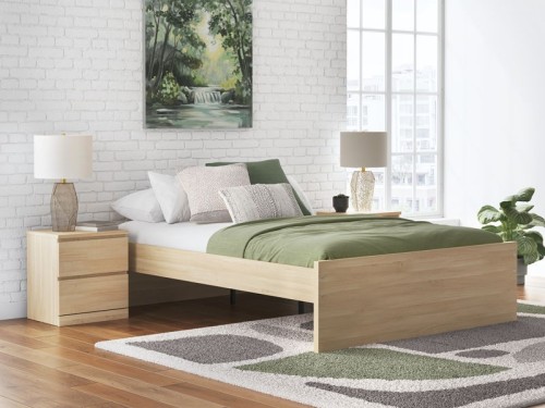 Onita - Natural - Twin Platform Bed With 1 Side Storage