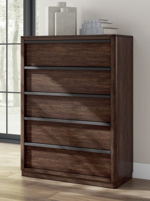 Dilenno - Dark Brown - Five Drawer Chest