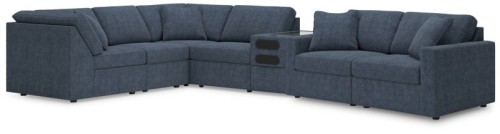 Modmax - Ink - 6-Piece Sectional With Audio System, Raf Corner Chaise And LAF Corner Chair