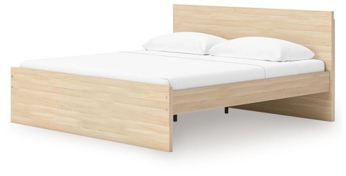 Onita - Natural - Twin Panel Platform Bed With 1 Side Storage