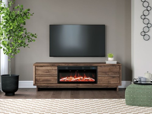 Zadilyn - Brown - XL TV Stand With Fireplace Option