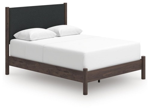Pamytta - Brown - King Upholstered Panel Bed